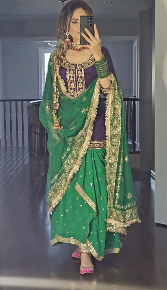 PURPLE GREEN LACHA SET